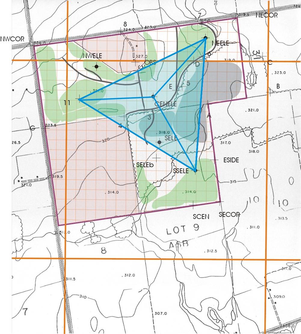 Map of planned microphone array