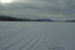 A path in the snow.