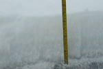Thickness of snow.