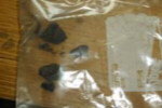Sterile meteorite fragments stored in a Ziploc(tm) bag.