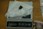 Weighing a meteorite sample.