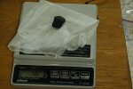 Weighing another meteorite sample.